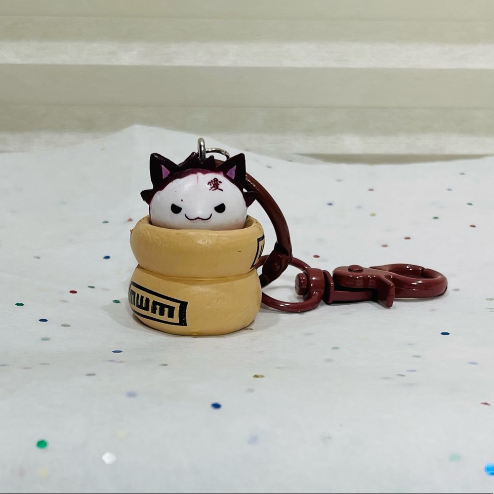 Gaara Ninja Shinobi Kitty with Brown Keychain or zipper charm